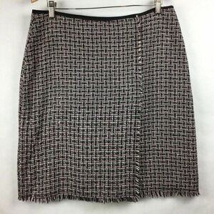 Chico’s Tweed Skirt Size (8) Y2K Lightweight Fringe Trim